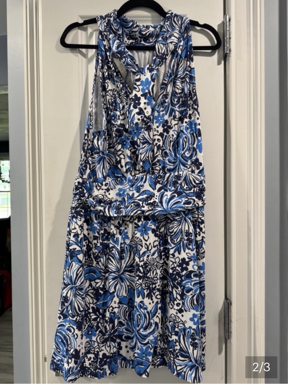 Lilly Pulitzer Blue and White Printed Top - Picture 2 of 3